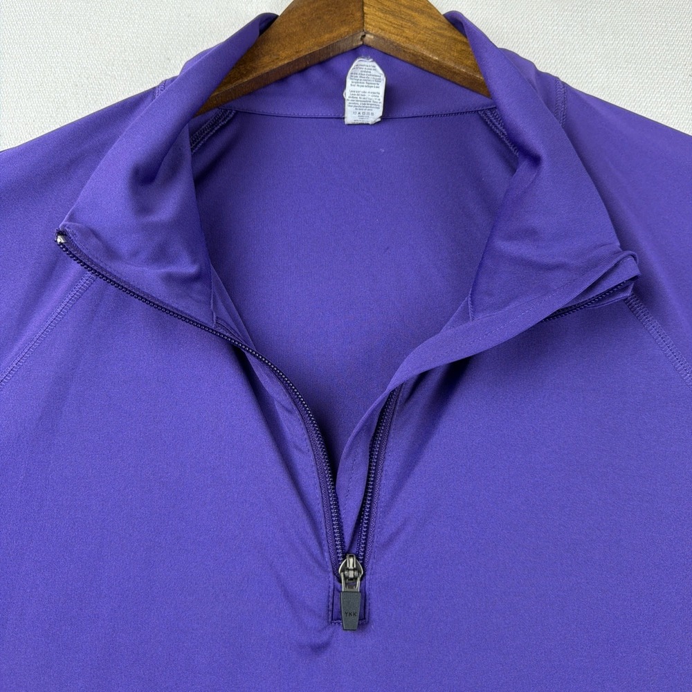 Alo Pullover Quarter Zip Mens Training Shirt 2XL Purple Activewear Mock Neck EUC - Picture 5 of 13